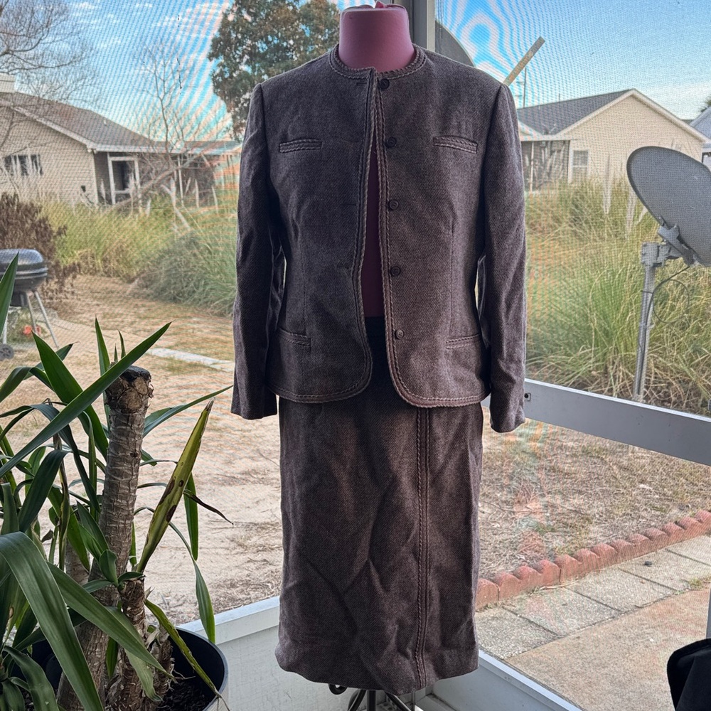 Women's Brown Blazer Suit Jacket Vintage,Very good, %100 Wool